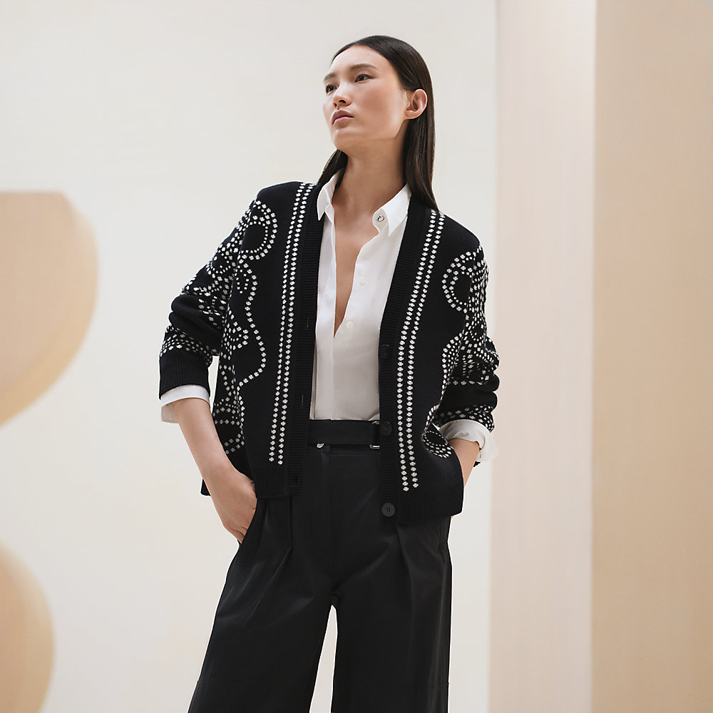 カーディガン 刺繍入りニット 《ブリッド・ドゥ・ガラ》 | Hermès  