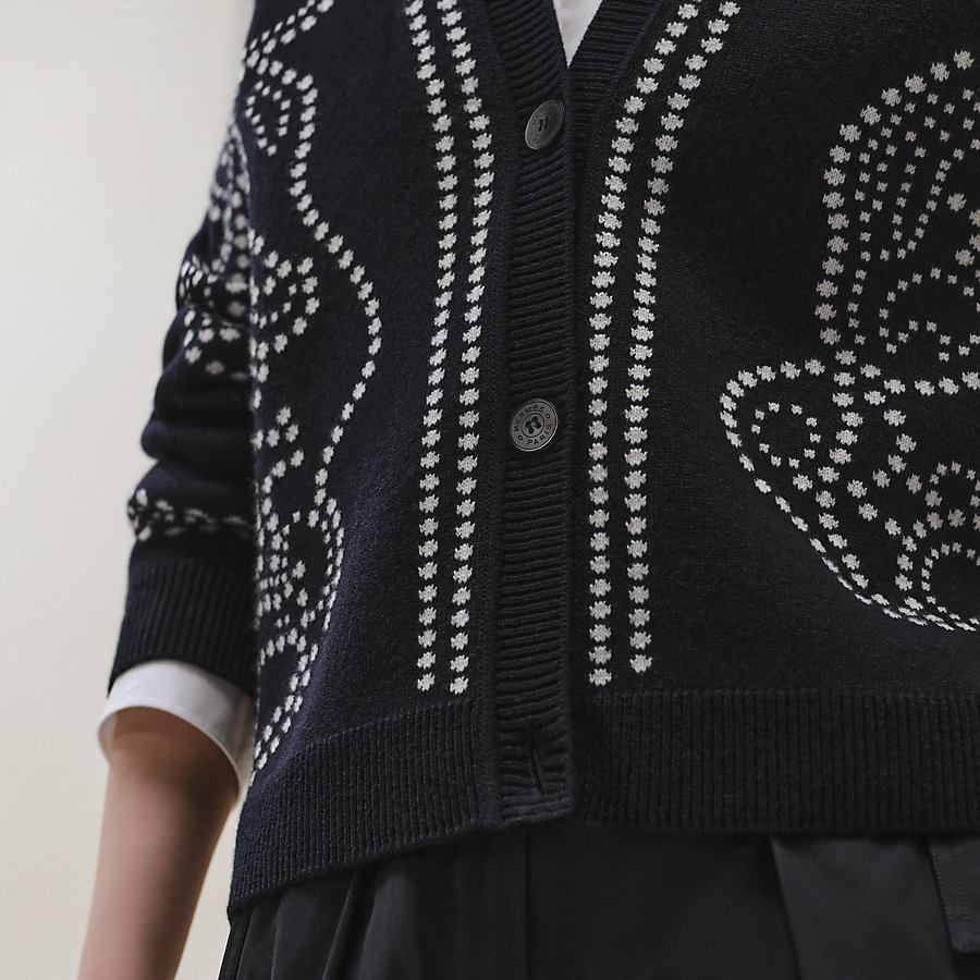 カーディガン 刺繍入りニット 《ブリッド・ドゥ・ガラ》 | Hermès  