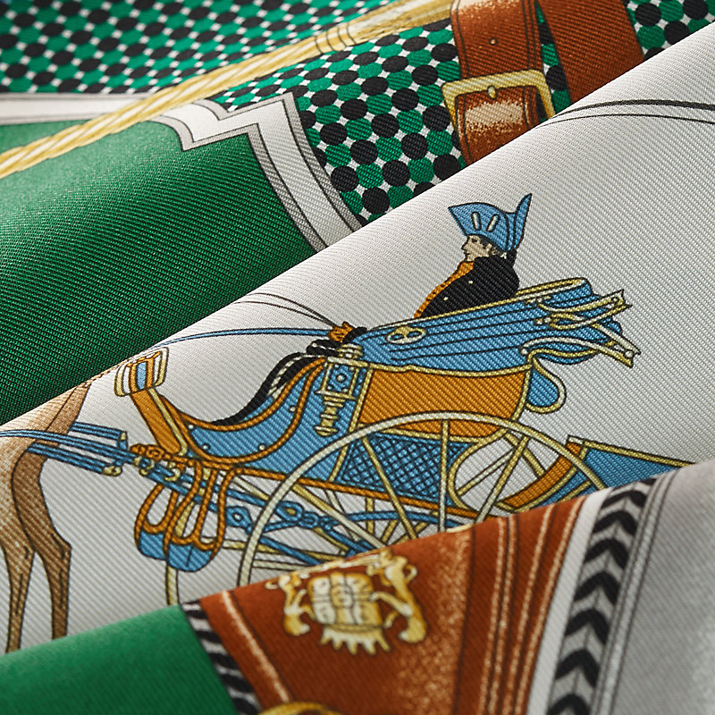 ゆー様限定>2枚セットHermes スカーフ「レ・アメリック」グリーン系  