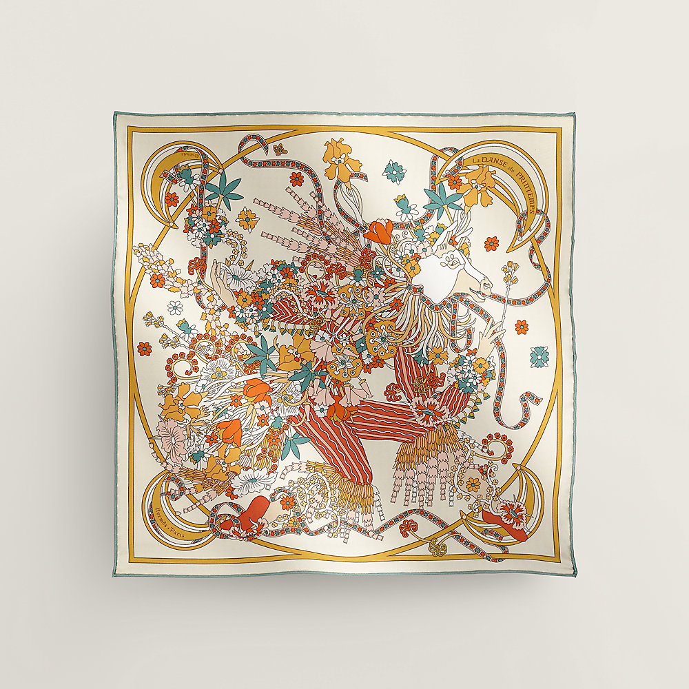 HERMES エルメス ガヴロッシュ Le Sacre de l'Hiver 冬の祭典 893925S 05 スカーフ 2022AW ネイビー イエロー