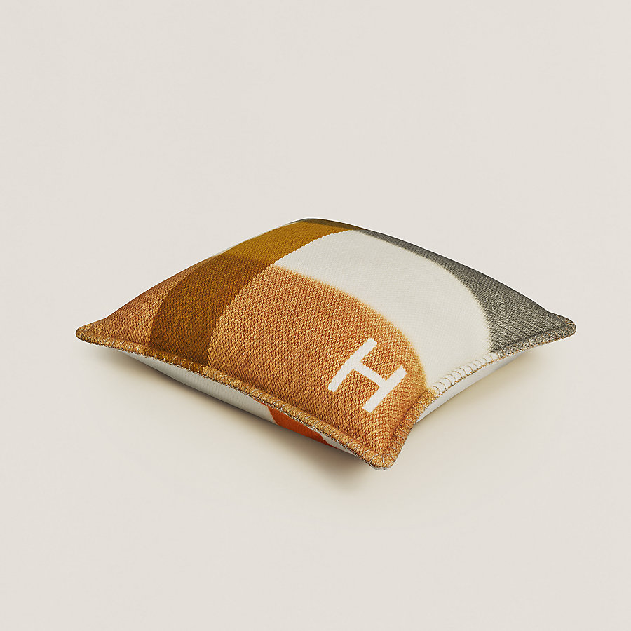 極美品 HERMES Hディアゴナル カシミヤクッション（上質【HERMES 