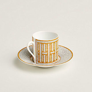 コーヒーカップ＆ソーサー 〈モザイク 24〉 ゴールド | Hermès 