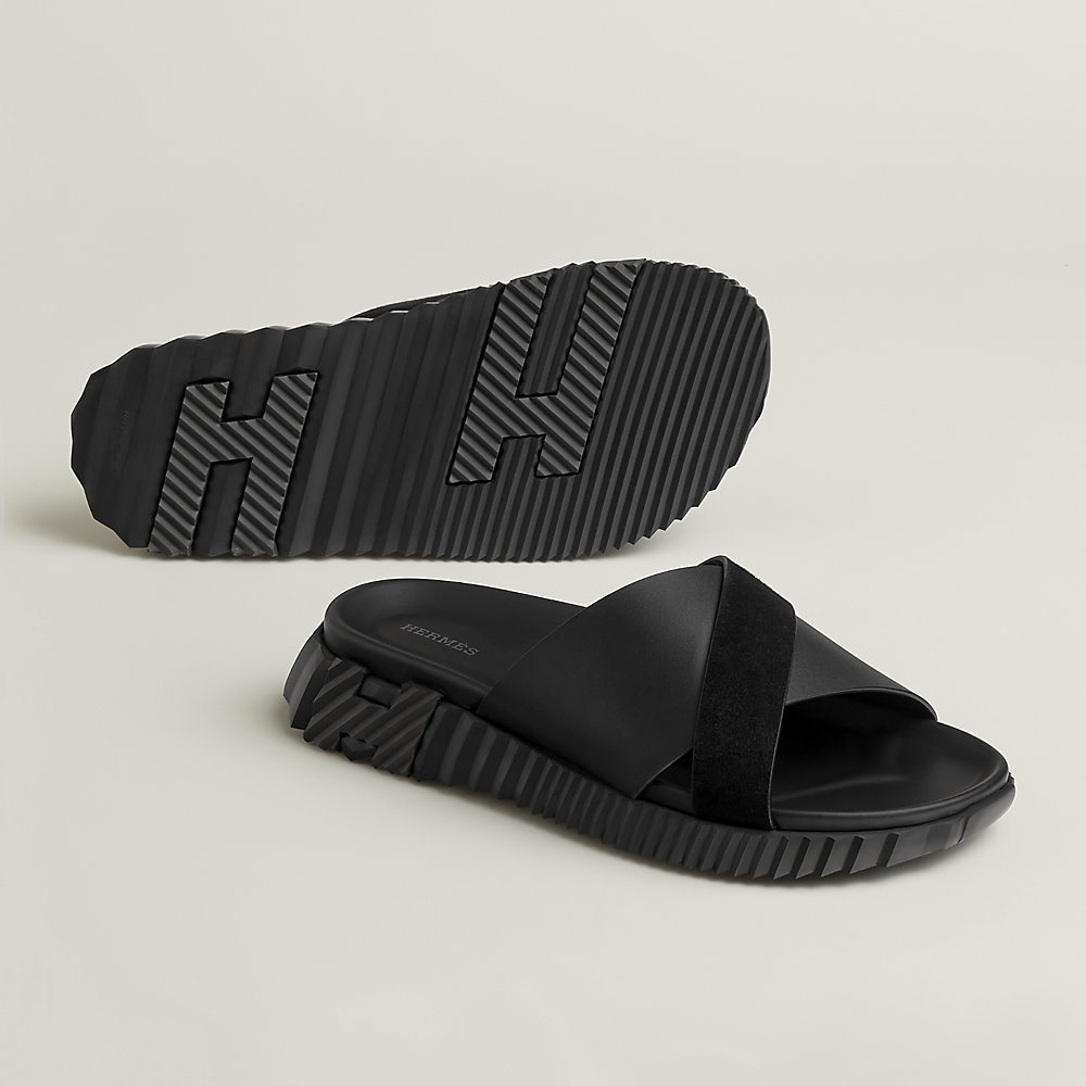 美品 エルメス HERMES インフラ 41 ブラック サンダル 《インフラ 