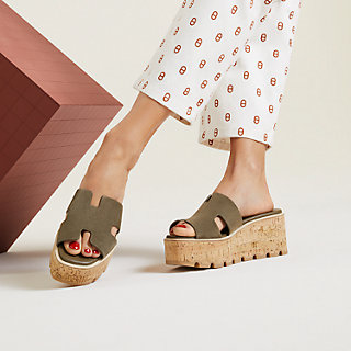 エルメス HERMES サンダル 美品 エズ 30 ナチュラル ウェッジソール カーフレザー×コルク 新着 20240116 HERMES - HERMES エルメス エズ30 サンダル ナチュラル サイズ35の通販