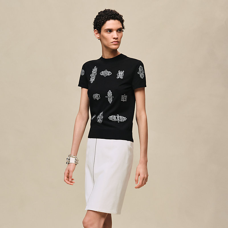 ショートスリーブニット 《マイヨン・アン・カルク》 - グレー - 3XL  