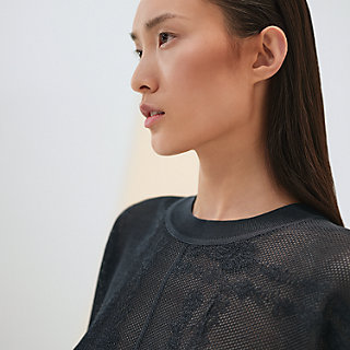 ショートスリーブニット 《無秩序・フルール》 - ブルー | Hermès 