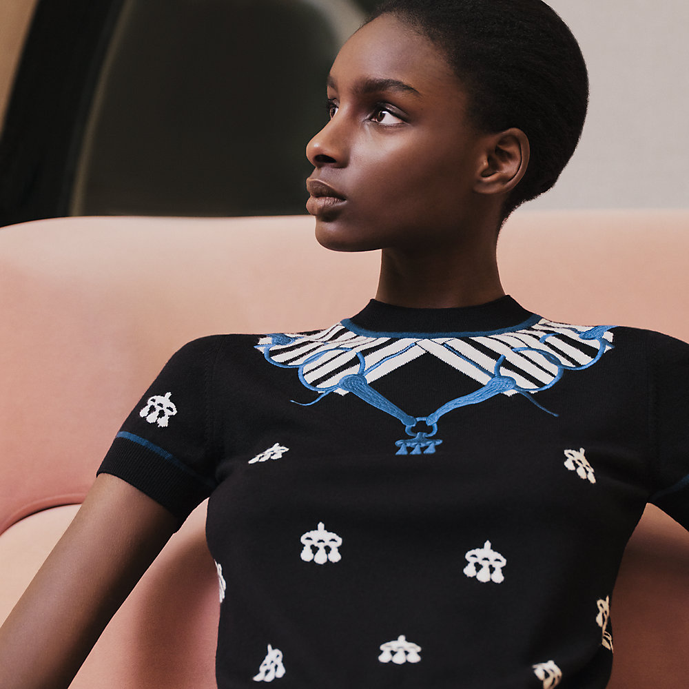 ショートスリーブニット 《馬銜》 刺繍入り | Hermès - エルメス-公式  