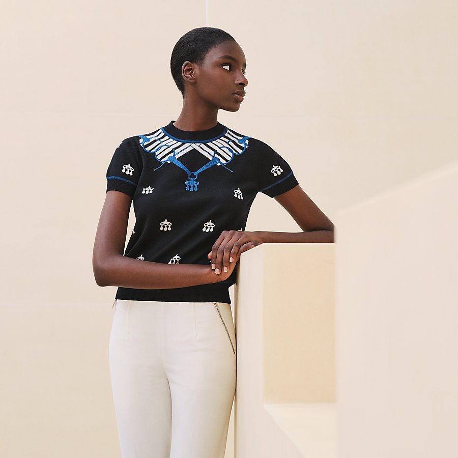 ショートスリーブニット 《馬銜》 刺繍入り | Hermès - エルメス-公式  