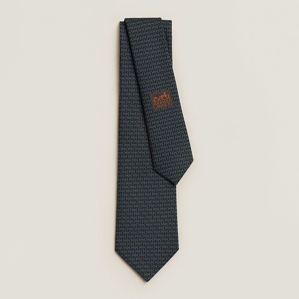 シルクタイ 7 cm 《Hマラン》 - ブラック | Hermès - エルメス-公式サイト