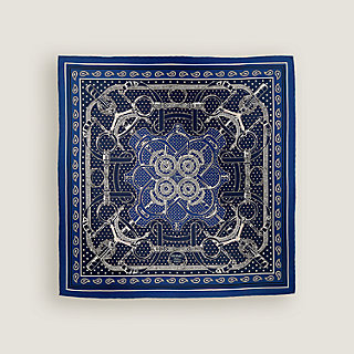 シルクバンダナ 《エプロン・ドール》 - ブルー | Hermès - エルメス  