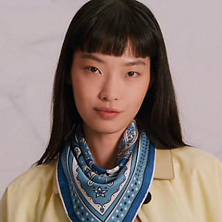 シルクバンダナ 《ロデオ・デ・フルーツ》 - ブルー | Hermès 
