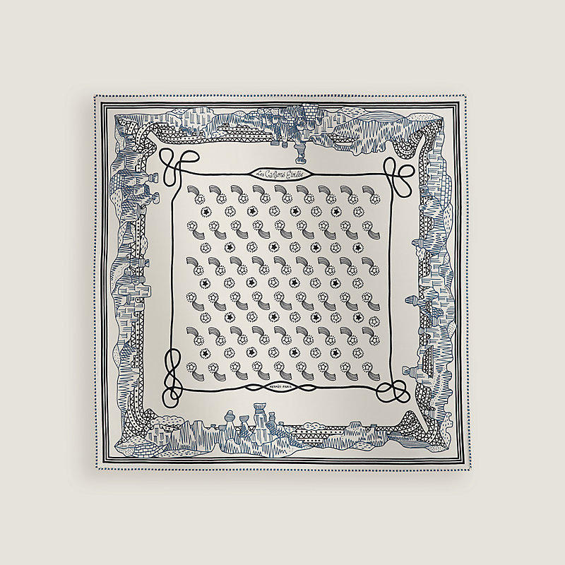 シルクバンダナ 《星降る渓谷》 - ホワイト | Hermès - エルメス-公式  