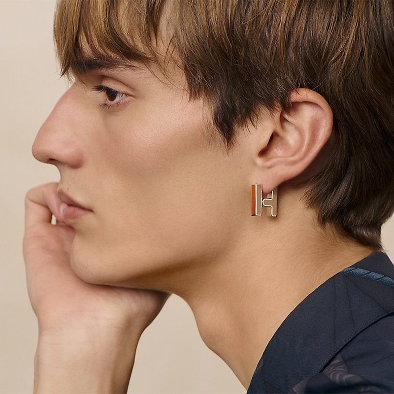 シングルピアス 《H》 - ブルー | Hermès - エルメス-公式サイト