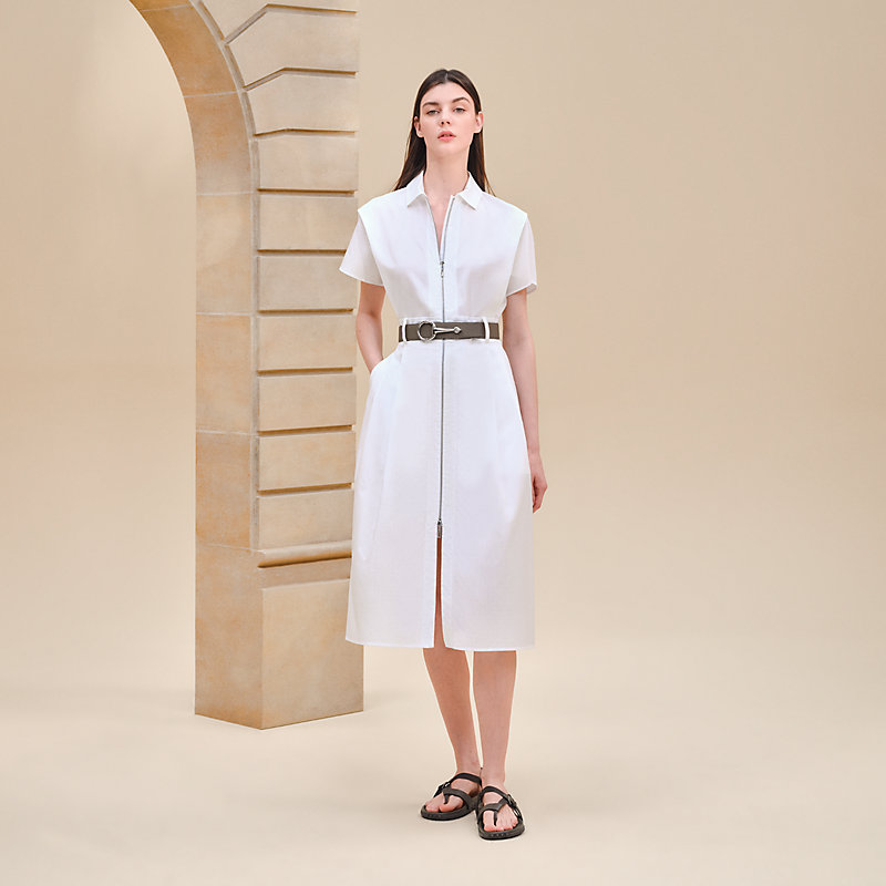 HERMES モヘアワンピース 36ジップアップ カデナ クリーニング済 極美 
