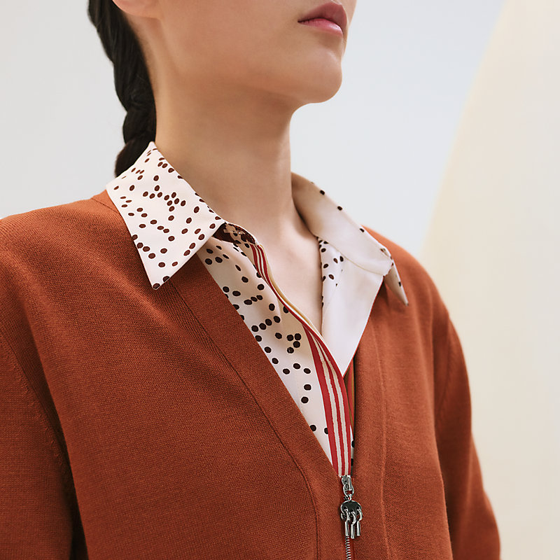 ジップアップ・カーディガン-  