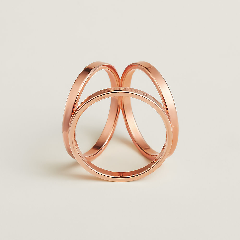 エルメス HERMES ルカデ スカーフリング ピンクゴールド メタル  