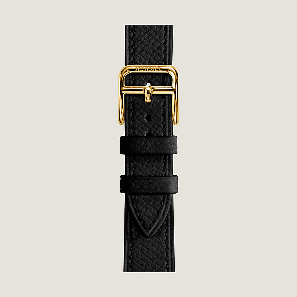 Hermes 味わい深 シンプルトゥールレザーストラップ 黒 売買された 