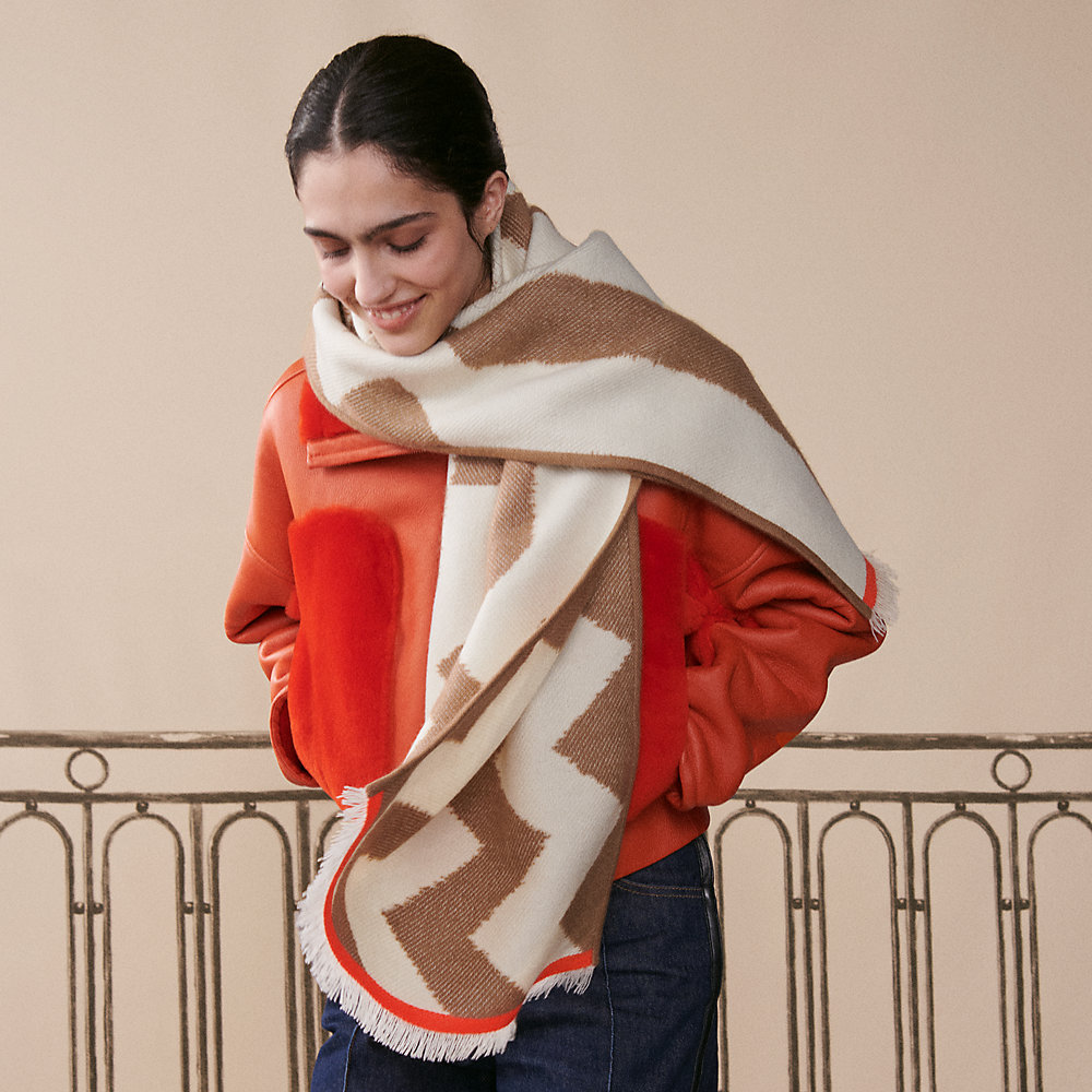 ストール 《イカット・エレクトロ》 - マロン | Hermès - エルメス  