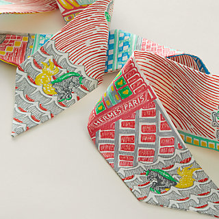 HERMES エルメス ツイリー スーパー・シルク・クエスト はめ込め  