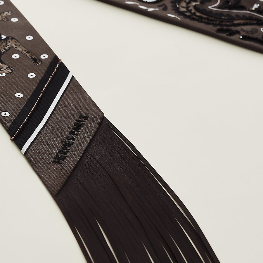 エルメスHERMES ツイリー リボン シルクツイル チーター - 小物