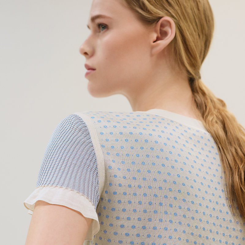 HERMES】エルメス ツイルレーヌショートスリーブシルクニット HERMES  
