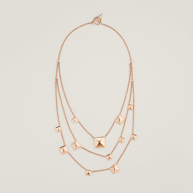 ネックレス 《エルメス・クルー・ドゥ・H》 3チェーン PG | Hermès 
