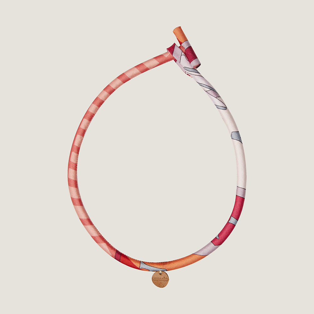 HERMES マルチカラー SS×シルク プティアッシュチョーカー ネックレス  