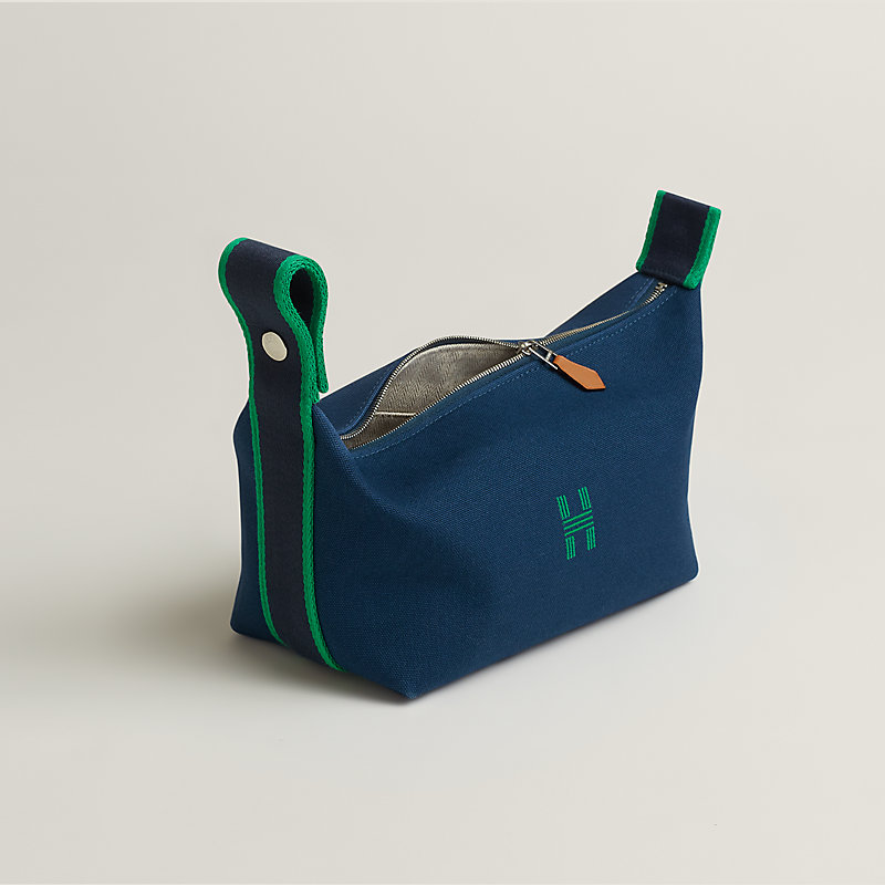 バス用ポーチ 《ブリッド・ア・ブラック》 PM - ブルー | Hermès 