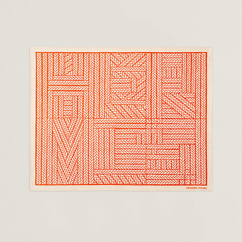 エルメス トレサージュ マリン テリー ビーチタオル 90 x 150 cm 