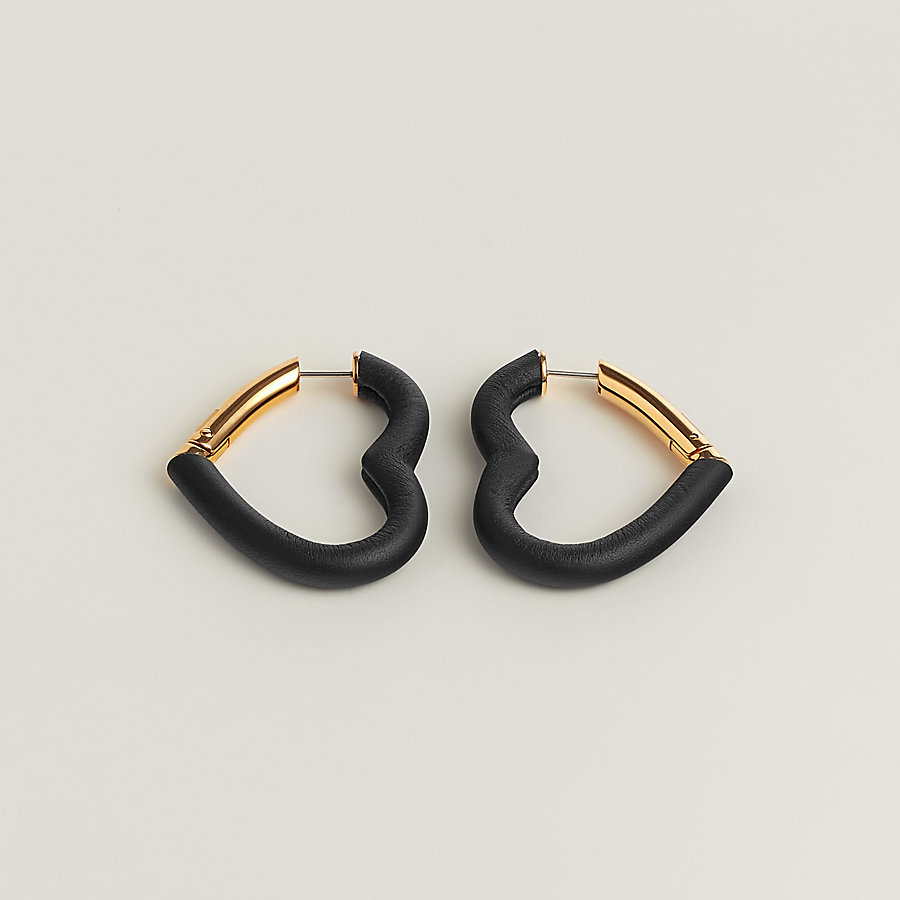 HERMES - HERMES エルメス ピアス カーナビー シルバー レザー  