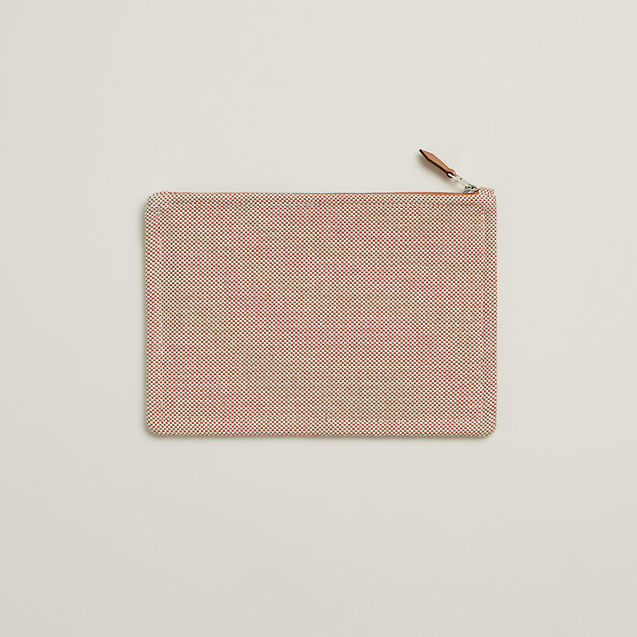 フラットポーチ 刺繍入り 《フォーブル・コーナー》 PM | Hermès 