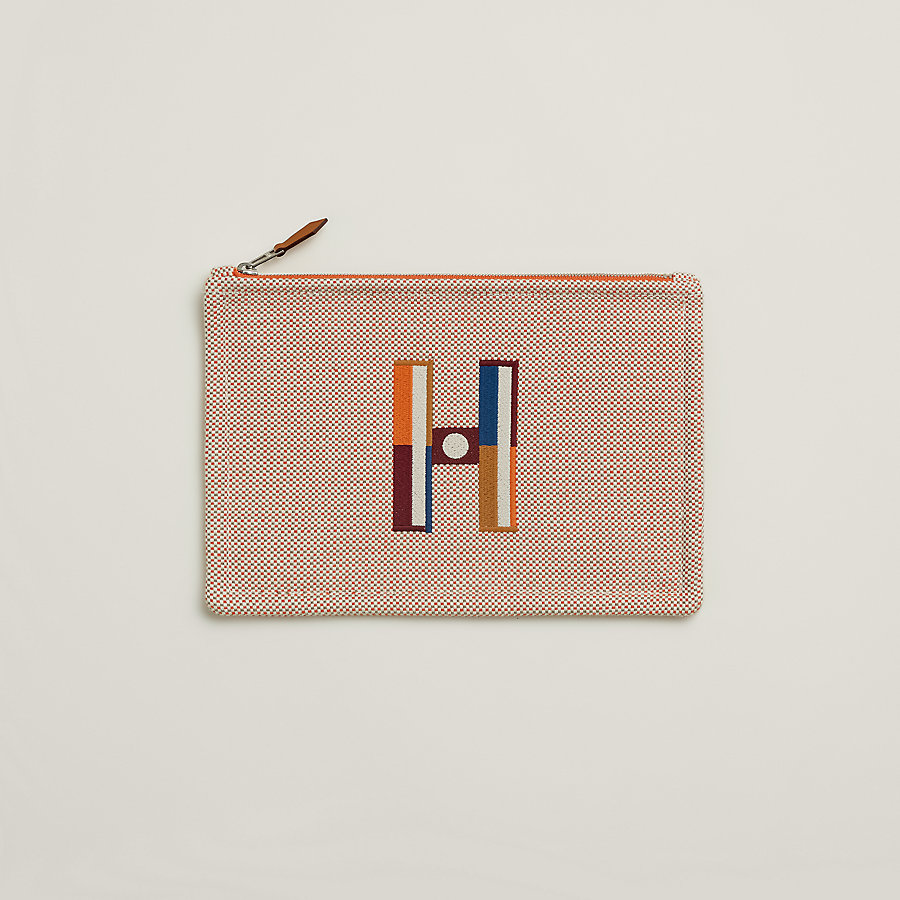 フラットポーチ-刺繍入り-《 