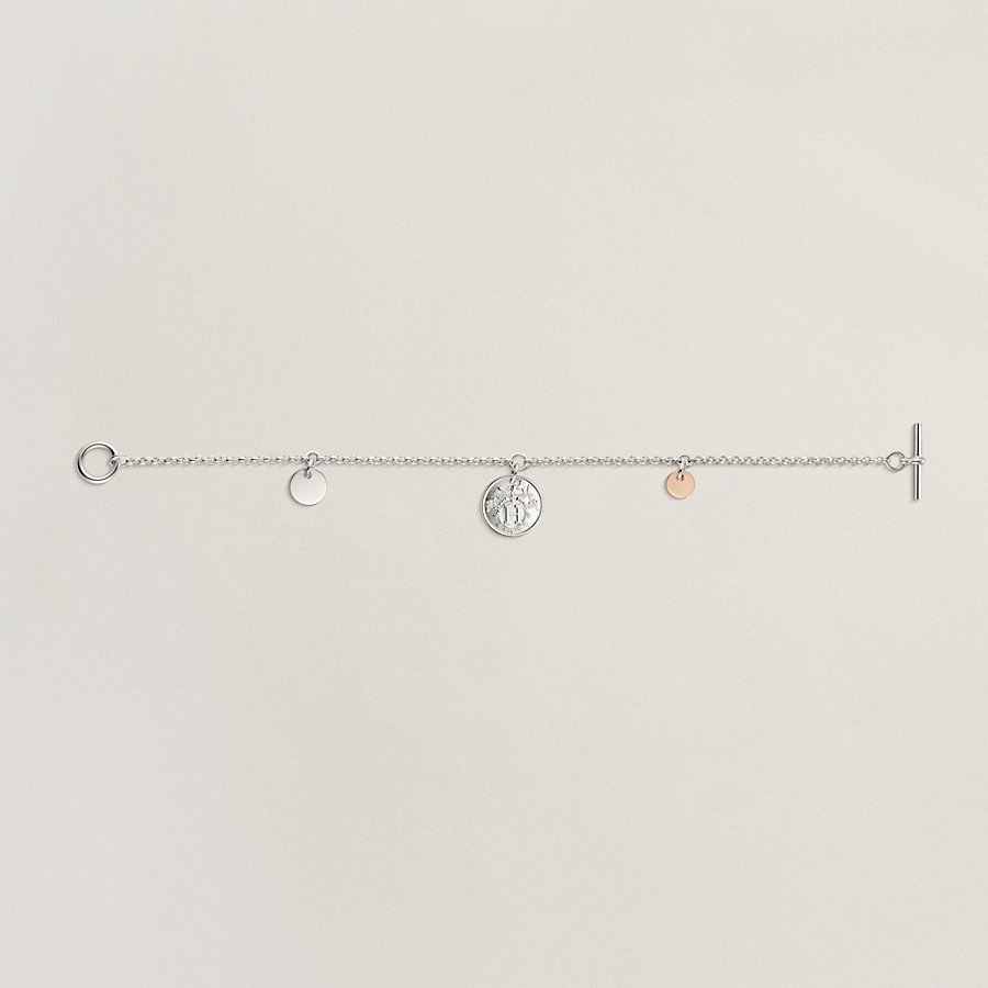 HERMES エルメス エクスリブリス PM ブレスレット 18金 シルバー 