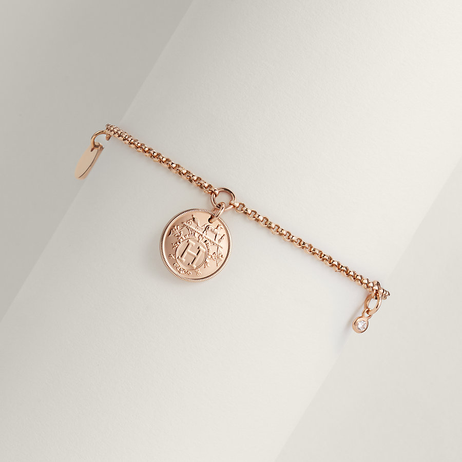 磨き済み■エルメス HERMES ブレスレット エクスリブリス シルバー×K18PG サイズ：ST 美品 アクセサリー（腕） HERMES エルメス ブレスレット エクスリブリスPM ブレス