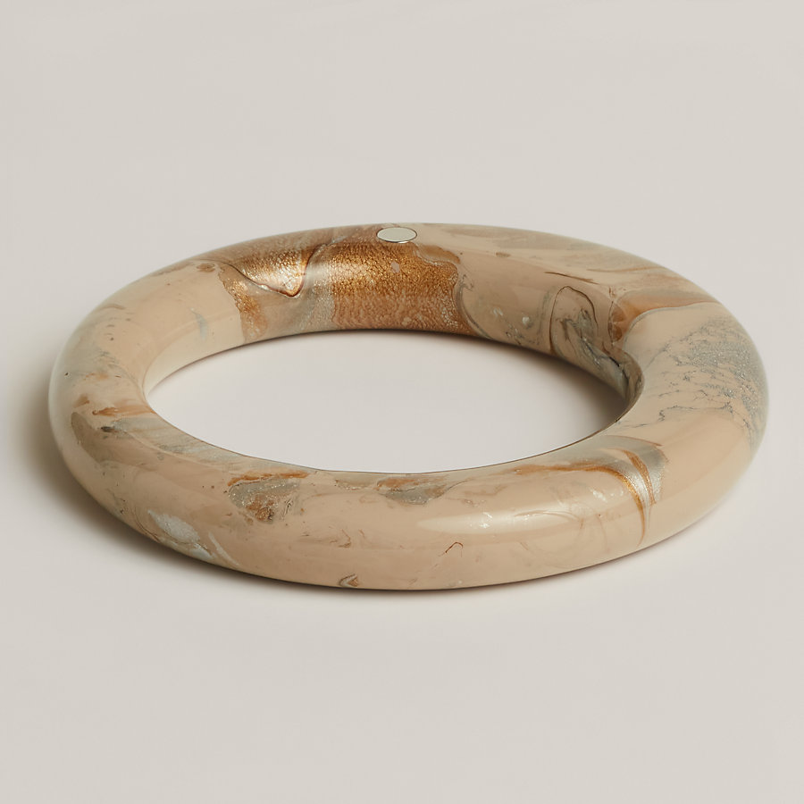 エルメス HERMES バングル ブレスレット ラッカーウッド グレー  