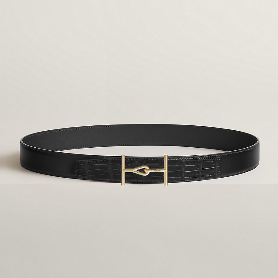 ほぼ新品】HERMES 涼しかっ ベルトバックル&レザーベルト 13mm×100cm
