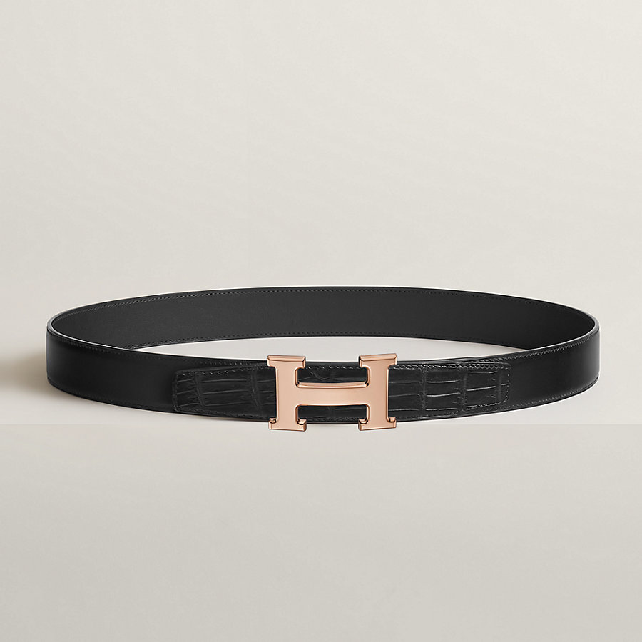 HERMES - P3 超美品 エルメス 黒レザー H型バックル ベルトコン 