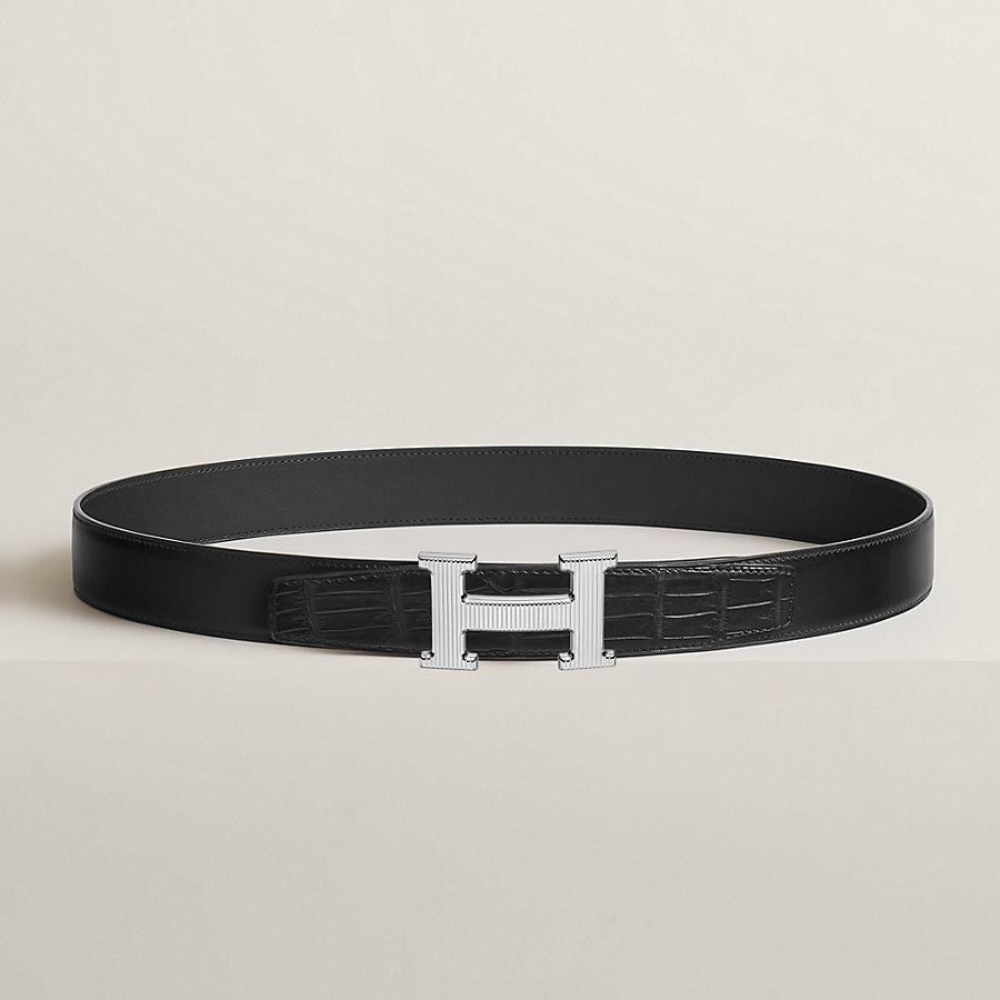 ベルトバックル 《Hストリエ》 & レザーベルト 32 mm | Hermès 