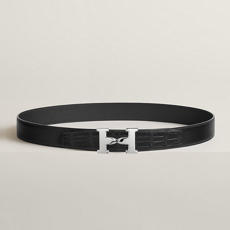 ベルトバックル 《Hツイスト》 & レザーベルト 32 mm | Hermès 