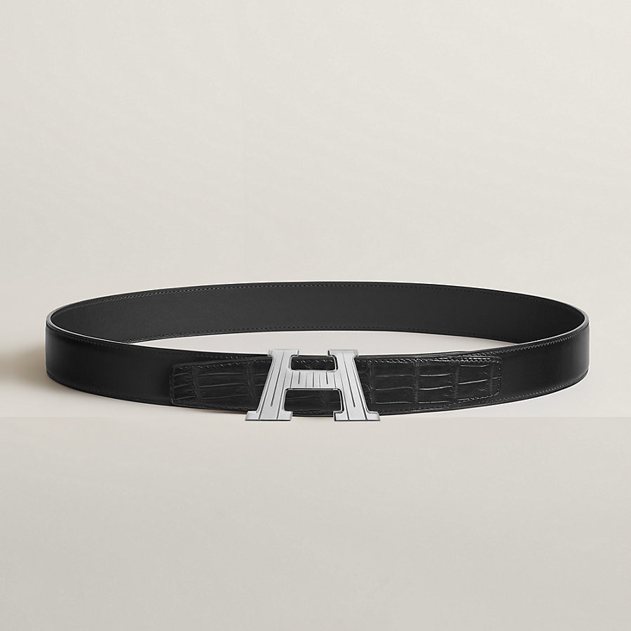 箱あり】HERMESベルトバックル(H)＆レザーベルトテイクオフ ブラック  