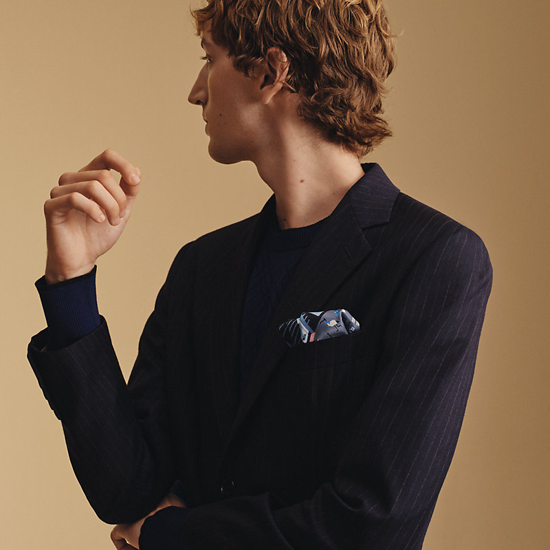 ポケットチーフ 「パーティーブライダル」リバーシブルシルクポケット  