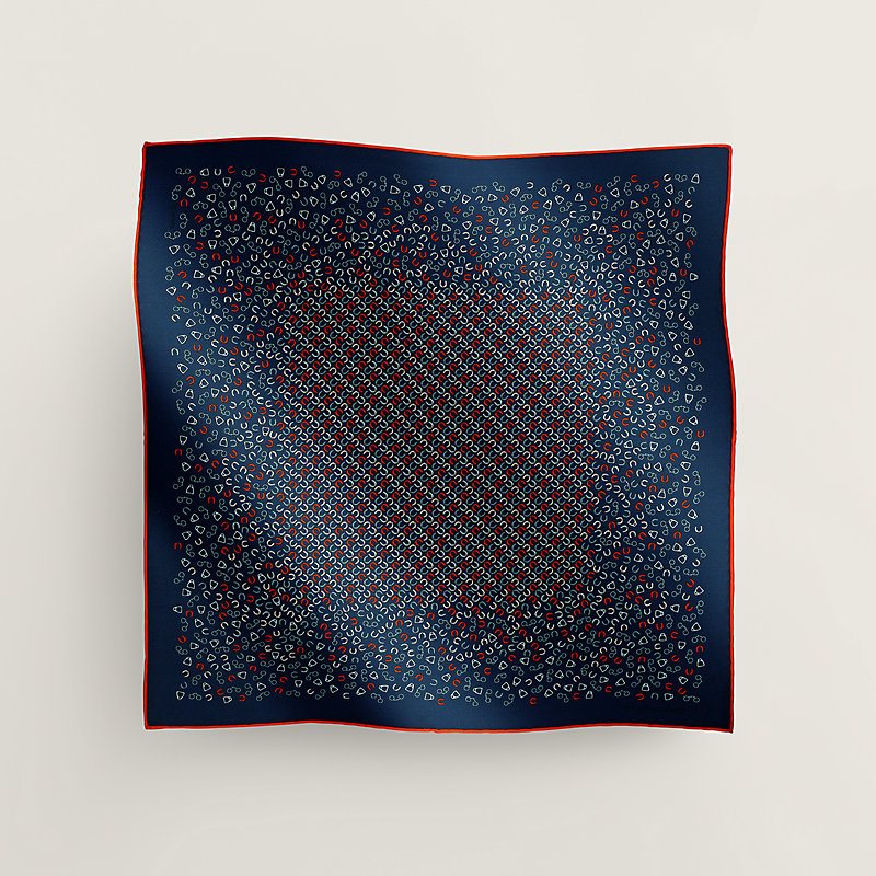 ポケットチーフ “ヴィンテージ”シルク 45 《メタル・アン・ヴラック  