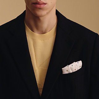 ポケットチーフ “ヴィンテージ”シルク 45 《Hトノー・ミュルチコロール  