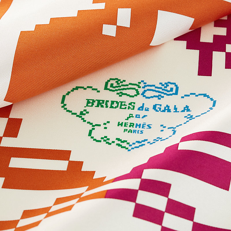 ポケットチーフ 42 cm 《ブリッド・ドゥ・ガラ・ピクセル》 - ホワイト  