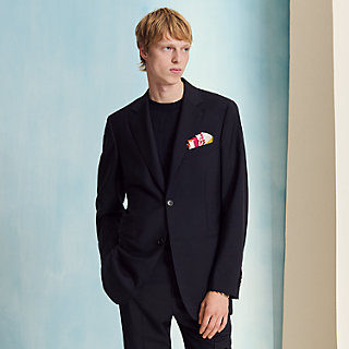 ポケットチーフ 42 cm 《ブリッド・ドゥ・ガラ・ピクセル》 - ホワイト  