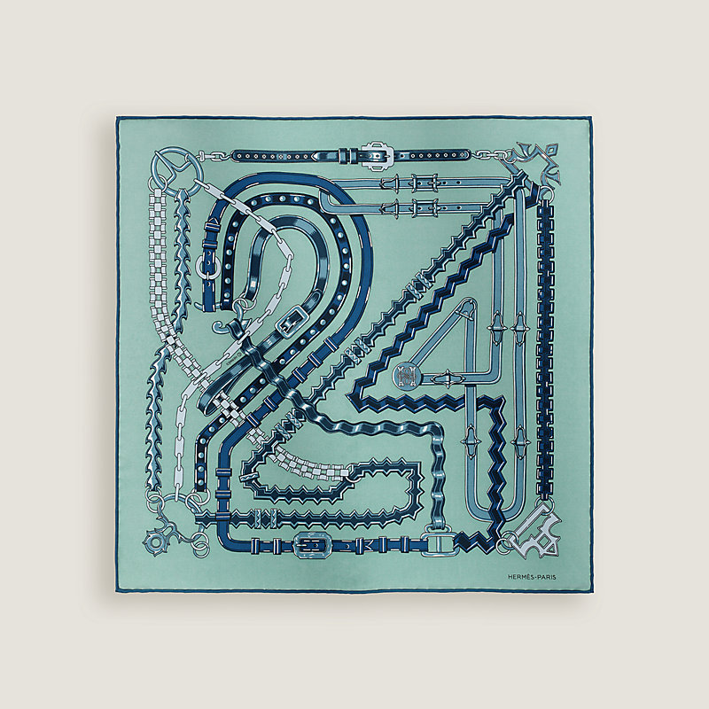 ポケットチーフ 42 cm 《24ブリッド・エ・シェーヌ》 - ブルー  