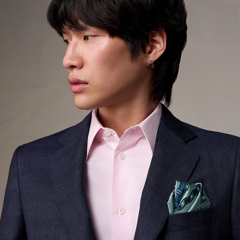 ポケットチーフ 42 cm 《24ブリッド・エ・シェーヌ》 - ブルー  