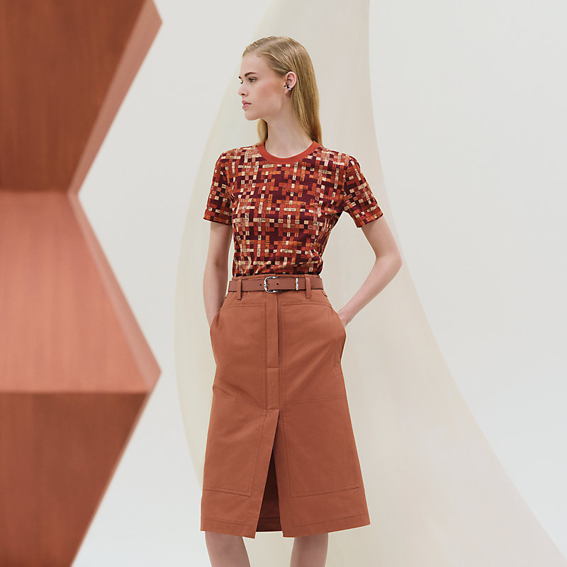 マイクロTシャツ 《ボルデュック・チェック》 - レッド | Hermès 
