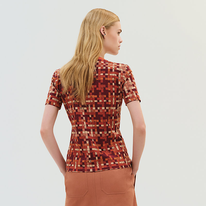 マイクロTシャツ 《ボルデュック・チェック》 - レッド | Hermès 