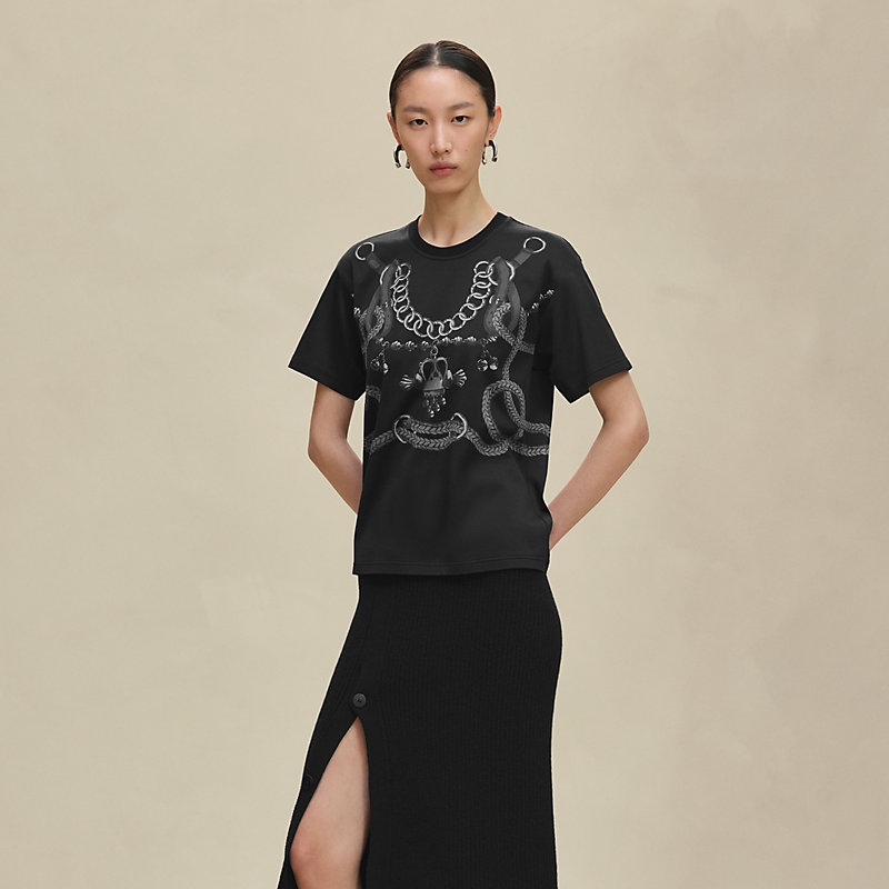 マキシTシャツ 《パルフロワ・リミックス》プリント - ブラック  